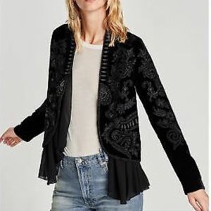 NWT, black beautiful embroidered jacket, 2019.